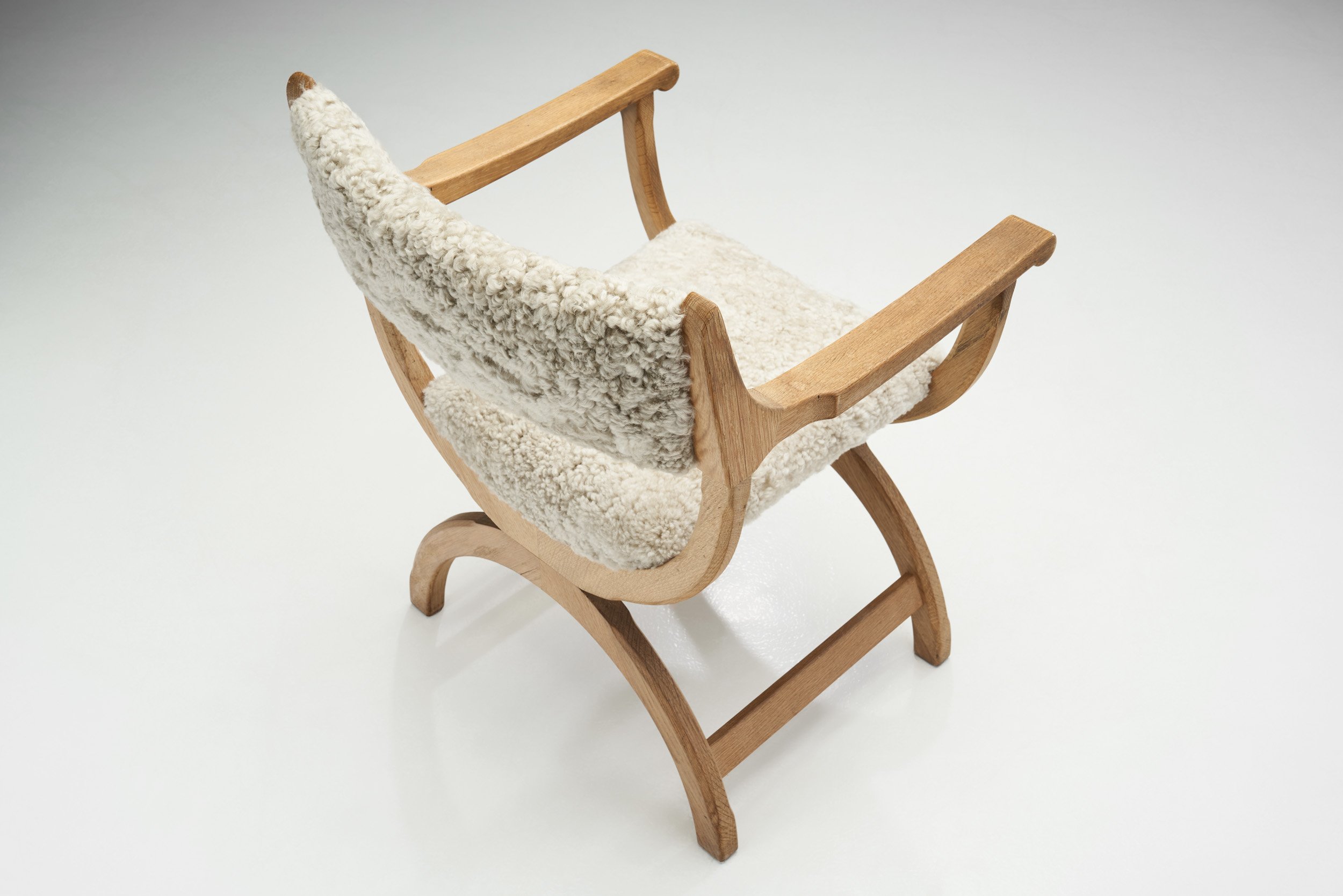 Upholstered Kurul Chair by Henning Kjærnulf for EG Kvalitetsmøbel